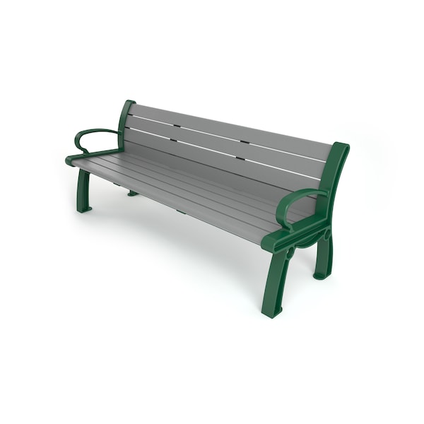 Gray 5' Heritage Bench with Green Frame